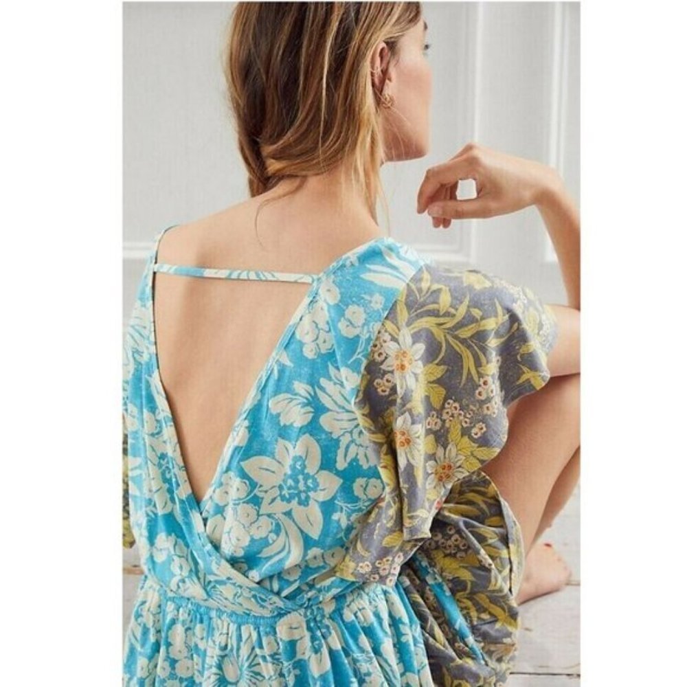 Daily PRACTICE by Anthropologie Tiered Ruffle Floral Flutter Sleeve Mini Dress - Picture 5 of 15